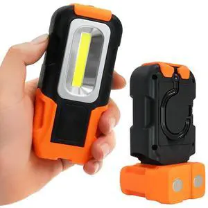 Portable LED Work Light, Hanging Hook & Magnetic Flashlight, Battery Operated, COB Pocket Work Light for Car Repairing, Emergency, Hiking, Camping Portable LED Work Light, Hanging Hook & Magnetic Flashlight, Battery Operated, COB Pocket Work Light for Car Repairing, Emergency, Hiking, Camping