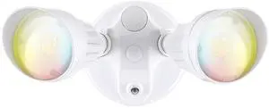 3CCT LED Security Lights Dusk to Dawn, 3000K/4000K/5000K Selectable, Photocell Flood Light Outdoor 2-Head Adjustable, 25W(200W Equiv.), Aluminum, White