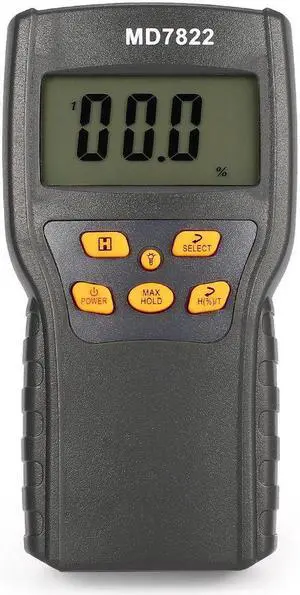 MD7822 Digital Grain Moisture Meter Temperature Meters Tester Measuring Probe Wheat Corn Rice Moisture Test Meter w/ LCD Display