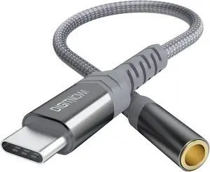 USB-C to 3.5mm Female Headphone Jack Adapter USB Type C to AUX Audio Dongle Cable Cord Compatible with Samsung Galaxy S21 S20 Ultra S20+ Note 20 S10 iPad Pro Pixel 4 3 2 XL and More (Grey)