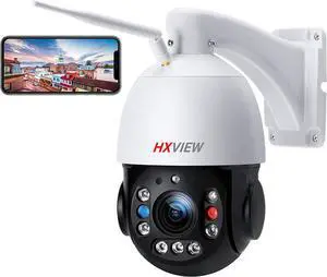 PTZ Camera Outdoor, 30X Optical Zoom Security Camera, 5MP Wireless WiFi RTSP IP Camera, 1000FT Night Vision, Auto Tracking, Emergency Strobe Light Alarm, Human Detection, 2-Way Audio