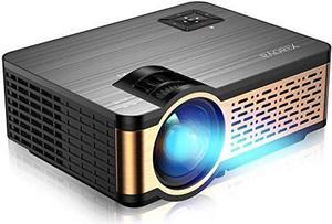 Outdoor Projector HD Movie Projector Support 1080P 4000 Lumens Home Theater Projector with HiFi Speaker Compatible with HDMI USB VGA AV SD Smartphone PC Laptop PS3 PS4(Black)