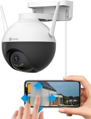 EZVIZ Security Camera Outdoor, 4MP WiFi Camera Pan/Tilt, 360° Visual Coverage, IP65 Waterproof, Color Night Vision, AI-Powered Person Detection, Two-Way Audio, Support MicroSD Card up to 256GB | C8W