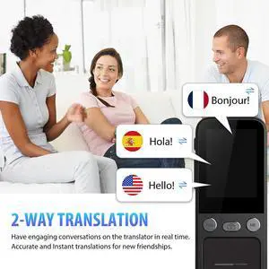 AI Language Smart Translator 138 Languages Online Translation Device 14 Languages Offline Translator,White,White