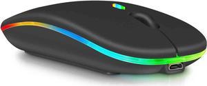 Bluetooth Rechargeable Mouse for HP Envy x360 Laptop Bluetooth Wireless Mouse Designed for Laptop/PC/Mac/iPad pro/Computer/Tablet/Android RGB LED Onyx Black
