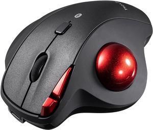 SANWA Bluetooth Wireless Ergonomic Trackball Mouse, Optical Rollerball Mice, Programmable Silent Buttons, 34mm Trackball, 600/800/1200/1600 DPI, Compatible with MacBook, Laptop, Windows, macOS