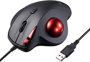 SANWA Wired Ergonomic Trackball Mouse, Optical Rollerball Mice, Programmable Silent Buttons, 34mm Trackball, 600/800/1200/1600 Adjustable DPI, Compatible with MacBook, Laptop, Windows, macOS