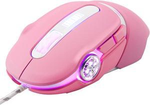 Miya Wired Gaming Mouse, Ergonomic High Precision Optical Engine Programmable Mouse 3200 DPI Perdition for Windows PC Gamers (Pink)