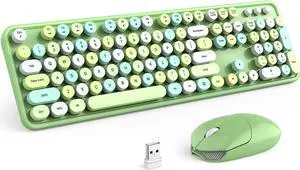 Wireless Keyboard and Mouse Combo - GEEZER Olive Green Full-Sized Colorful Keyboard 104 Keys - USB 2.4 G Receiver Plug and Play with Round Keycap Typewriter Keyboards, for Windows, PC, Laptop, Desktop Wireless Keyboard and Mouse Combo - GEEZER Olive Green Full-Sized Colorful Keyboard 104 Keys - USB 2.4 G Receiver Plug and Play with Round Keycap Typewriter Keyboards, for Windows, PC, Laptop, Desktop