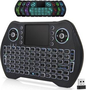 BL Mini Wireless Keyboard Remote Control with Touchpad Mouse Combo, Backlit 2.4GHz Mini Keyboard Wireless USB Dongle Rechargeable Li-ion Battery for Android TV Box Smart TV PC PS3 Windows MacOS X-Box