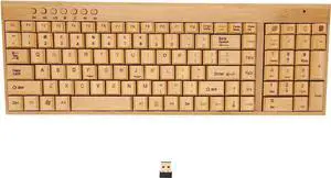Bamboo Keyboard and Mouse, 2.4GHz Computer Devices with USB Receiver, Optional 1200DPI MouseCompact KeyboardWireless Keyboard and Mouse Combo (Keyboard)