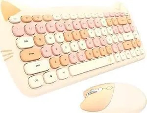 Keyboard Combo 84 Keys Membrane Keyboard Ergonomic 3-Gear Adjustable DPI Cute Appearance Low
