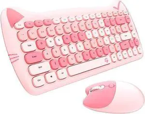 Keyboard Combo 84 Keys Membrane Keyboard Ergonomic 3-Gear Adjustable DPI Cute Appearance