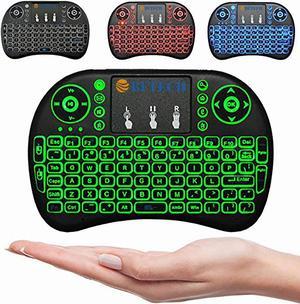BFTECH Tricolor Mini Wireless Touch Keyboard Handheld Remote, Touchpad Mouse Combo, 3 Color LED Backlit Remote Control for Android TV Box, PS3 Xbox, Raspberry Pi 3, HTPC,Windows 7,8,10