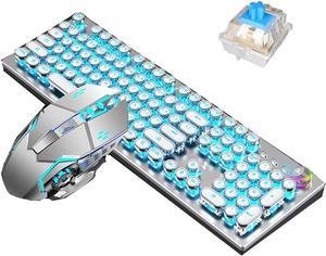 ZJFKSDYX C104 Wireless Gaming Keyboard and Mouse Combo, Waterproof 104 Keys  US Layout RGB Backlit Rechargeable Mechanical Feel Ergonomic Keyboard and  RGB Mute Mouse for PC Gamers (White) - Newegg.com