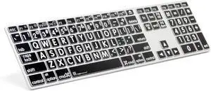 Logickeyboard LargePrint White on Black - Mac Advanced Line Keyboard - LKBU-LPRNTWB-AM89-US
