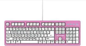 104-Key Large Print Keyboard for Windows and Mac with USB Wired Connection, Spill-Resistant, and Dual Compatibility (Pink)