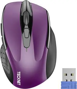 Wireless Mouse 2.4G Ergonomic Optical Mouse Computer Mouse for Laptop PC Computer Chromebook Notebook 6 Buttons 24 Months Battery Life 2600 DPI 5 Adjustment Levels