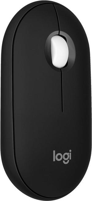 Logi tech Pebble Mouse 2 M350s Slim Bluetooth Wireless Mouse, Portable, Lightweight, Customizable Button, Quiet Clicks, Easy-Switch for Windows, macOS, iPadOS, Android, Chrome OS - Black