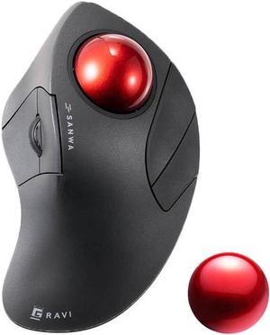 SANWA Bluetooth 5.1 + 2.4G Wireless Trackball Mouse and 44mm Replacement Ball Bundle, Programmable Rollerball Mouse, Silent Click, 600-1600 Adjustable DPI, Compatible MacBook, Laptop, Windows, macOS