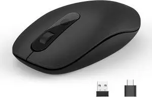 Type C Wireless Mouse Wireless USB C Mouse with USB and Type C Receiver Dual Mode Ergonomic Computer Mouse for PC Laptop MacBook Tablet (Black) Type C Wireless Mouse Wireless USB C Mouse with USB and Type C Receiver Dual Mode Ergonomic Computer Mouse for PC Laptop MacBook Tablet (Black)