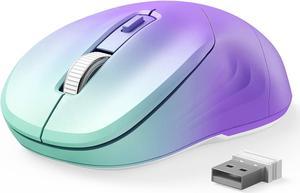 Wireless Mouse Mouse Jiggler for Laptop - USB Laptop Mouse with Undetectable Random Movement Jiggler Mode for Computers - Purple