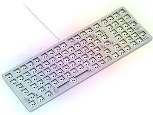 Glorious Gaming GMMK 2 Full Size (96%) Barebones (Frame Only) - Mechanical Gaming Keyboard Frame, Full Size (96%), Aluminium, Customisable, Per Key RGB, American QWERTY Layout - White