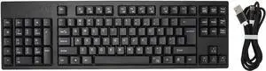 Ergonomic Left Handed Keyboard, 109 Keys Micro USB Wired Computer Keyboard with Number Pad, Compact Mechanical Keyboard for Office Business Accounting