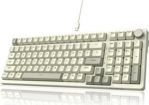 NACODEX AK992 99 Key Hot Swappable Gasket Mount Keyboard with Volume Knob, OEM PBT Keycaps, Programmable Blue Backlit Wired PC Gaming Custom Keyboard