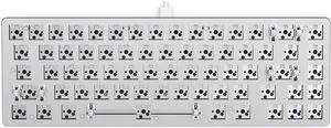 Glorious Gaming Keyboard - GMMK 2 Hot Swappable TKL Mechanical Keyboard, Wired, RGB Keyboard - Custom Mechanical Keyboard - Premium Barebones - Compact 65% Keyboard (White RGB Keyboard)