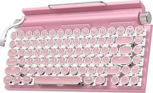 Acogedor Retro Typewriter Keyboard, Vintage with Blue Switches, Multi Device Mechanical Gaming Keyboard for Windows, Android, iOS