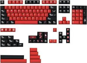 Goddess Keycap Japanese Red Black 142 Keys Cherry Profile PBT 5 Side DYE Sublimation for GH60 GK61 GK64 68 75 84 87 96 980 104 108