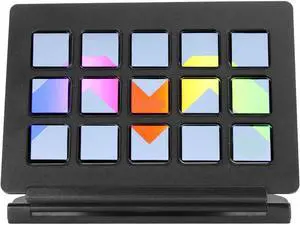 Stream Deck LCD Custom Keyboard with 15 Keys, Studio Controller Macro Keyboard Action in App Software Like OBS, Twitch, YouTube and More, Work with Pc