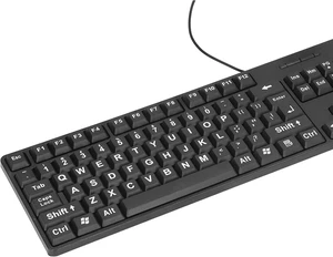 Acogedor Large Print Keyboard for Visually Impaired, Elderly, 104 Keys USB Wired Computer Keyboard for Computer, White Letter with Black Background Acogedor Large Print Keyboard for Visually Impaired, Elderly, 104 Keys USB Wired Computer Keyboard for Computer, White Letter with Black Background