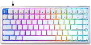 Glacier GK84 Arctic 75% Wired Detachable USB-C Mechanical Keyboard Hot Swap with Aluminum Frame and ABS Keycaps (White)