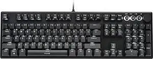 i-rocks K74M Illuminated Mechanical Keyboard - with Hot Swappable Switches - 107keys, USB-C Detachable Cable, LED Backlit, PBT Double Shot Keycaps, Smart Wheel Control - Black