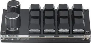 Mechanical Gaming Keyboard, 12 Keys DIY Programmable Keyboard with 2 Adjustable Knobs, USB Cable Plug and Play OSU Gaming Keyboard for Office Gaming Music Media