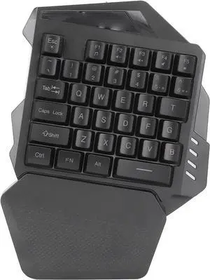 One Handed Gaming Keyboard, 35 Keys 2.4Ghz Wire less RGB Backlit Mini Gaming Keypad with Recessed Keycap Rechargeable 2000mAh Portable Mini Keypad for Computer PC Gamer