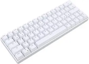 Mechanical Keyboard, Triple Mode Long Battery Life White Ergonomic Design Gaming Keyboard for Gaming for Home for Office (Brown Switch)