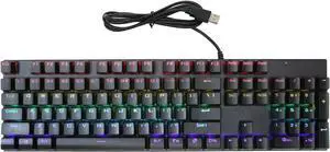 RGB Mechanical Keyboard with Blue Switch 28 Backlight Modes 104 Keys LED Backlit Keyboard Dual Color Injection RGB Gaming Keyboard for Windows Gamer Desktop