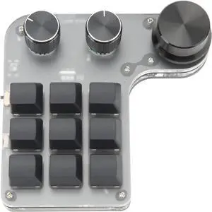 One Handed Gaming Keyboard, Programmable Keyboard Macro Keyboard with Storage Function Acrylic for Office, Games