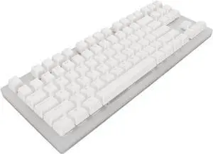 AKLOSIPY 87 Keys Mechanical Keyboard with RGB Backlit Glass Panel, Plug and Play Wired Game Keyboard for PC and Laptop, Yellow Switch (Brown Switch)