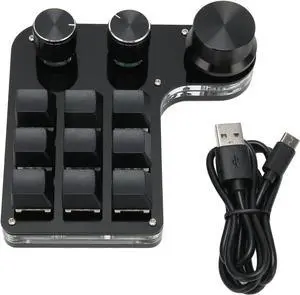 Number Pad, 9 Keys One Handed Macro Mechanical Keyboard RGB Mini Wired USB OSU USB Mini Macro Gaming Keypad for Computer