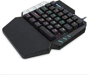 Mechanical Gaming Keyboard, Compact 38-Key Mechanical Computer Keyboard Blue Equivalent Switch for Windows PC Gamers (Black RED LED Backlight)