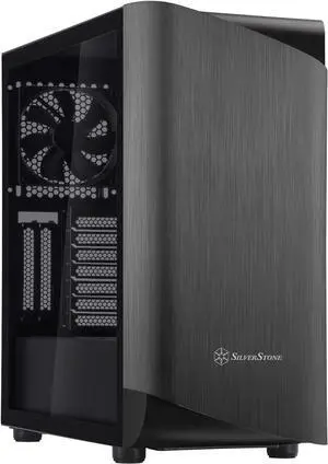 SilverStone Technology SST-SEA1TB-G - SETA A1 Mid-Tower ATX Computer Case, Tempered Glass Side Panel, Titanium on Black, 22121