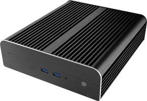 Akasa Solid Aluminum Fanless Case for 7th Generation i3 and i5 Intel Baby Canyon NUC Boards - Black