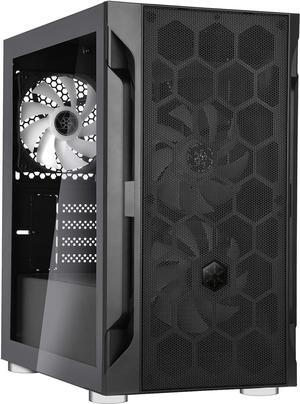 SilverStone Technology FARA H1M PRO, Black, Stylish and Distinct Micro-ATX Gaming Chassis with ARGB Lighting, SST-FAH1MB-PRO