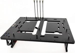EDIY Open Air ATX PC Frame HTPC Water Cooling Test Bench Aluminum Case Bare Overclocking DIY Computer Support Graphics Card, Black