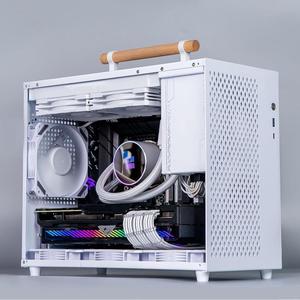 MATX Mini Tower Gaming Computer Cases, Front USB 3.0 Type C Interface, 6xSSD Slots, for i9 13900 and for RTX4090, Tempered Glass Side Panel, ATX Power Supply