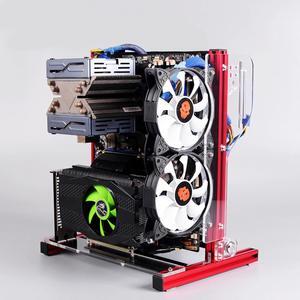 Open PC Case,ATXM-ATX/ITX Open Chassis Vertical Overclocking Test Chassis,DIY Open Rack + Handle,20x20 Aluminum,Support Independent Graphics Card,Easy to